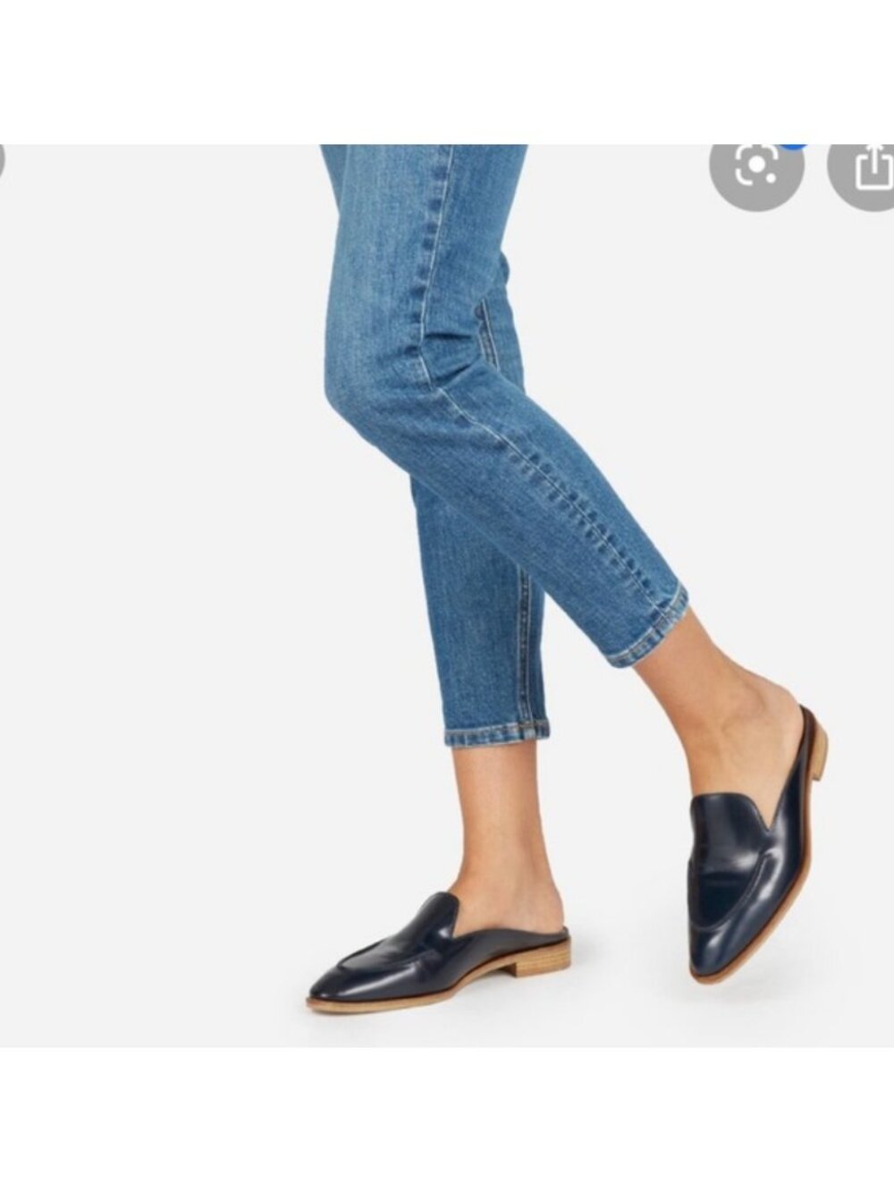 Everlane Womens The Modern Loafer Mule Black sz 7